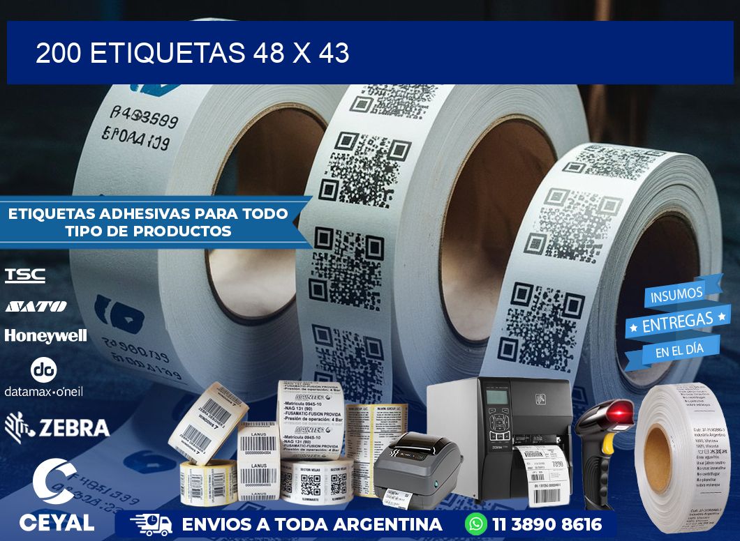 200 ETIQUETAS 48 x 43
