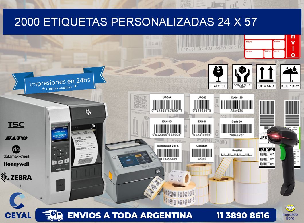 2000 ETIQUETAS PERSONALIZADAS 24 x 57