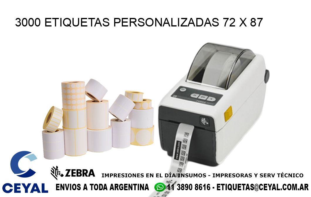 3000 ETIQUETAS PERSONALIZADAS 72 x 87