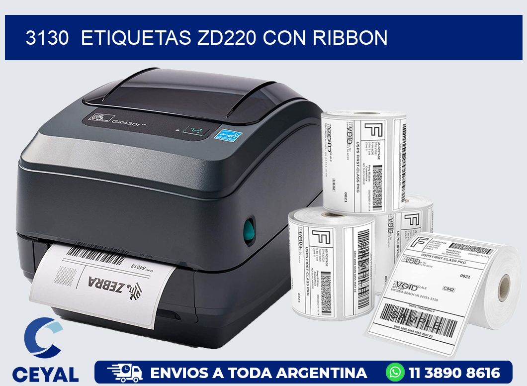 3130 ETIQUETAS ZD220 CON RIBBON