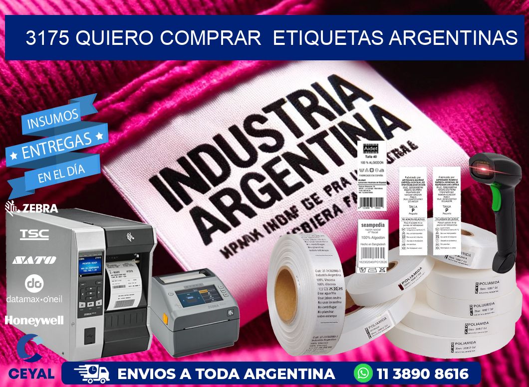 3175 QUIERO COMPRAR ETIQUETAS ARGENTINAS