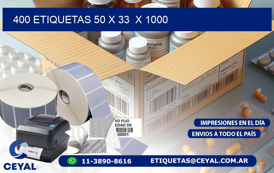 400 ETIQUETAS 50 x 33  x 1000