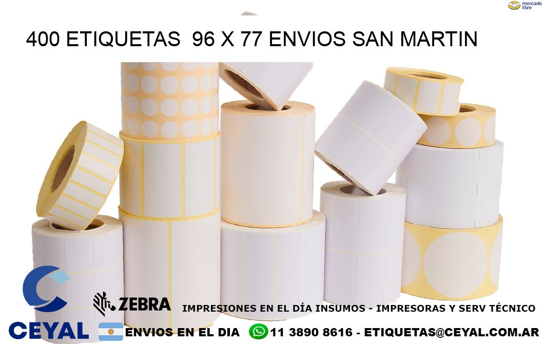 400 ETIQUETAS  96 x 77 ENVIOS SAN MARTIN
