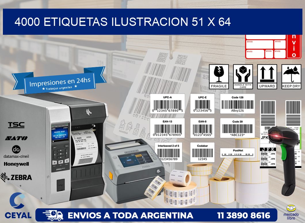 4000 ETIQUETAS ILUSTRACION 51 x 64