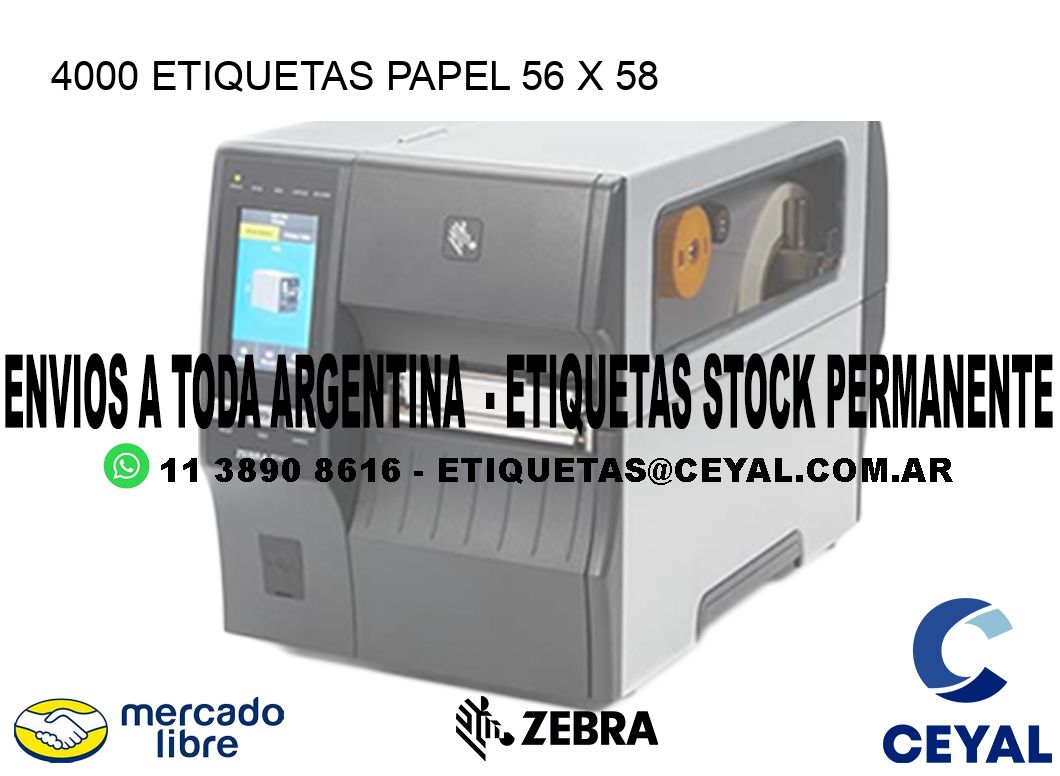 4000 ETIQUETAS PAPEL 56 x 58