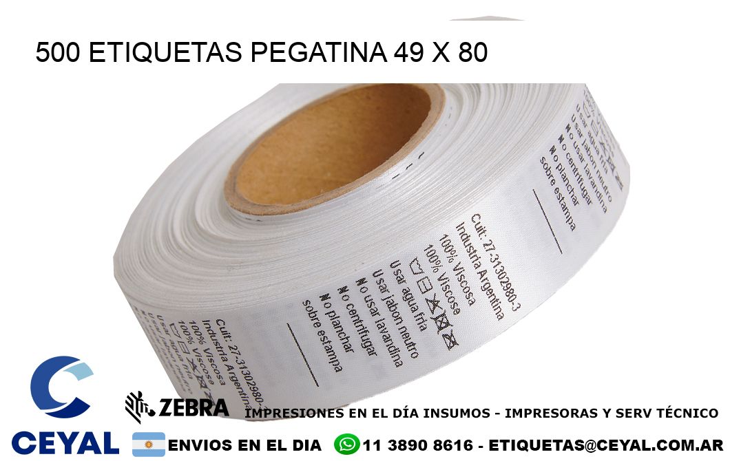 500 ETIQUETAS PEGATINA 49 x 80