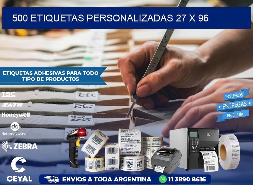 500 ETIQUETAS PERSONALIZADAS 27 x 96