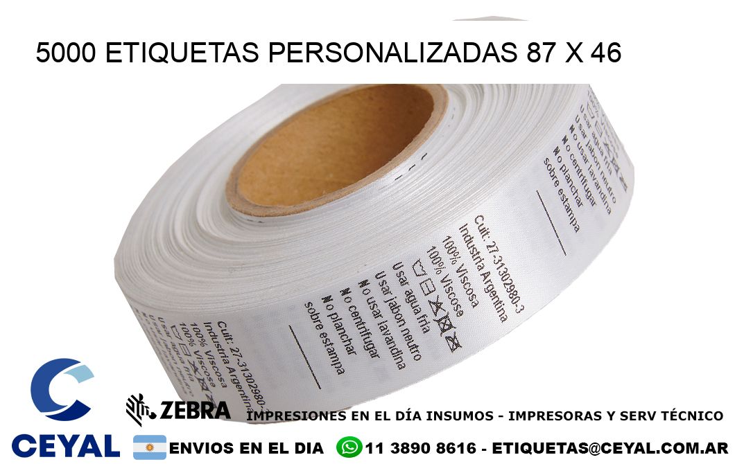 5000 ETIQUETAS PERSONALIZADAS 87 x 46