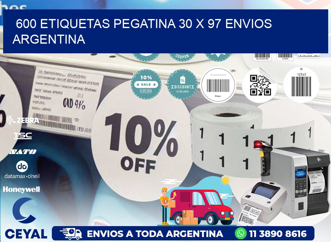 600 ETIQUETAS PEGATINA 30 x 97 ENVIOS ARGENTINA