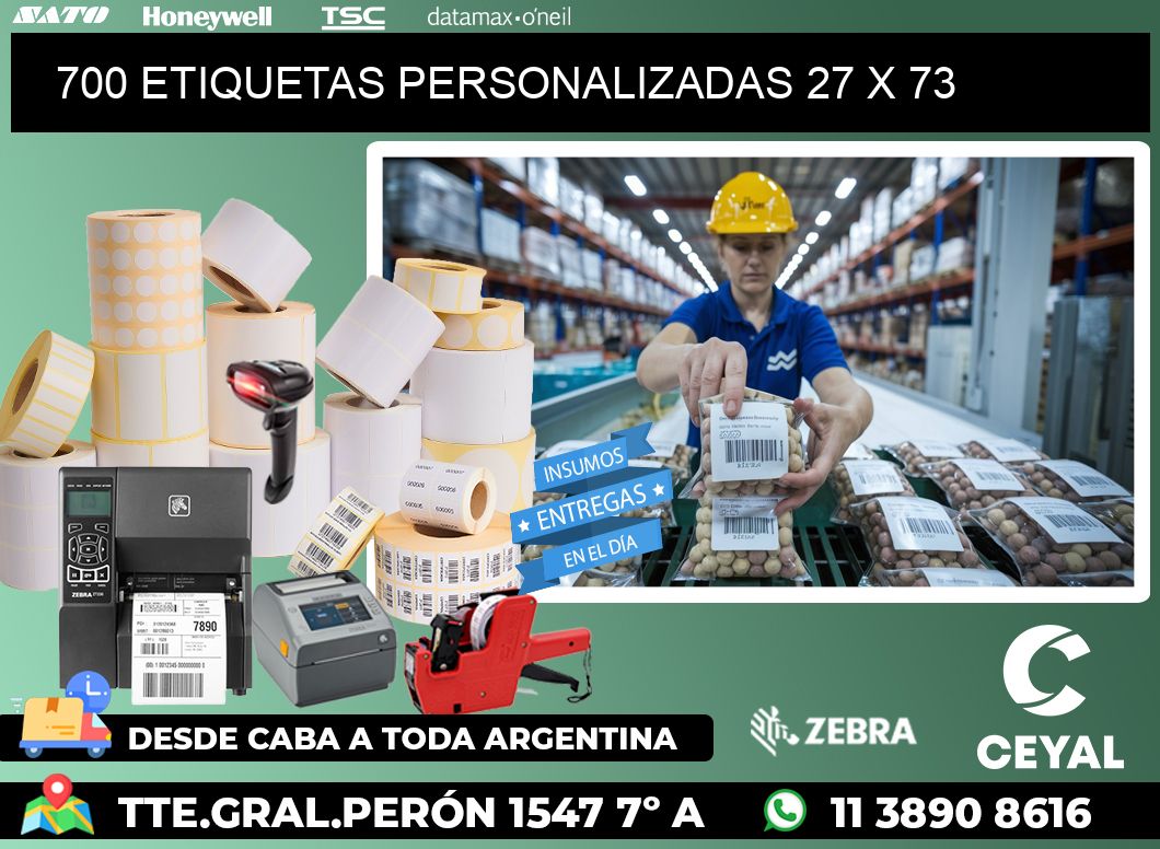 700 ETIQUETAS PERSONALIZADAS 27 x 73