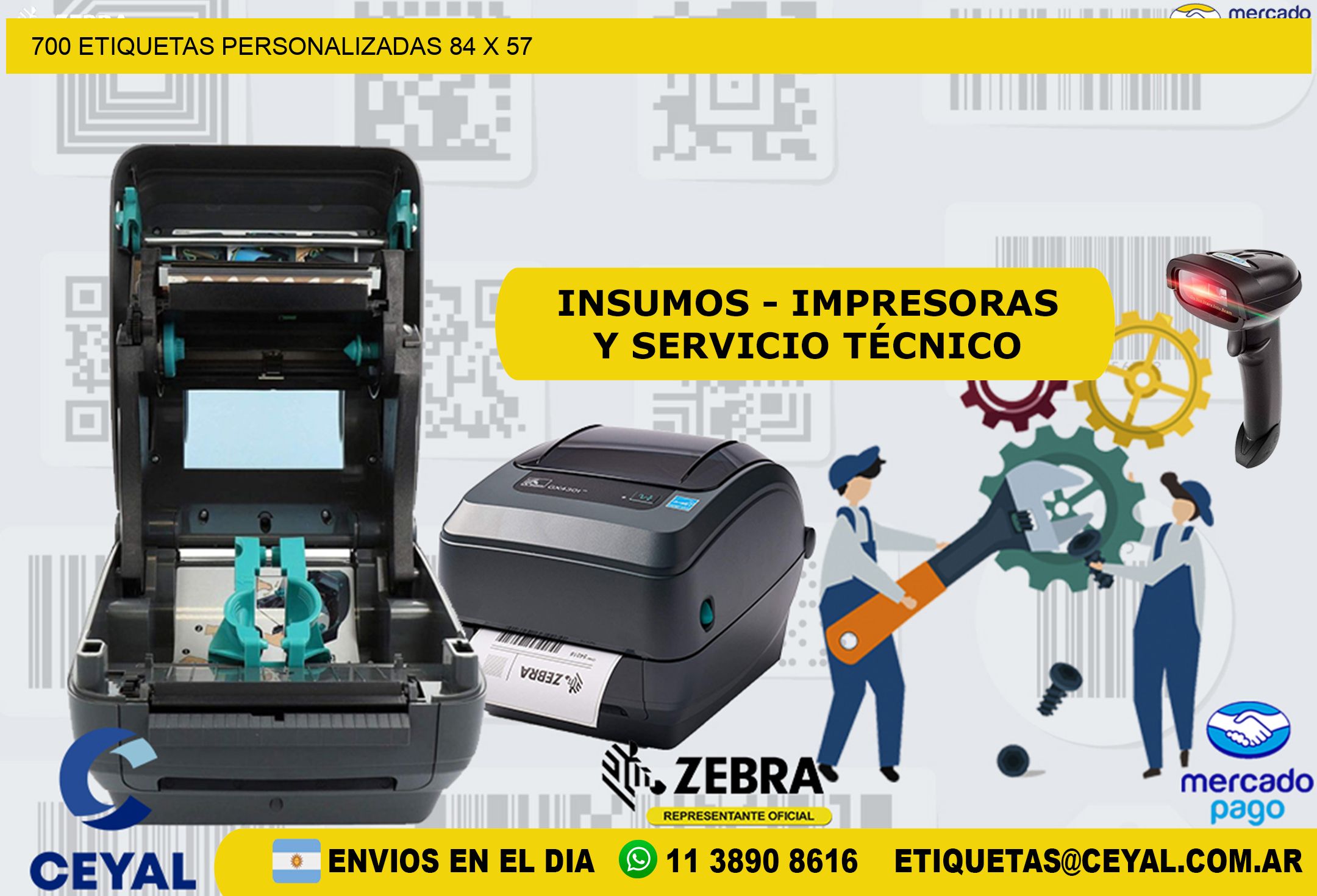 700 ETIQUETAS PERSONALIZADAS 84 x 57