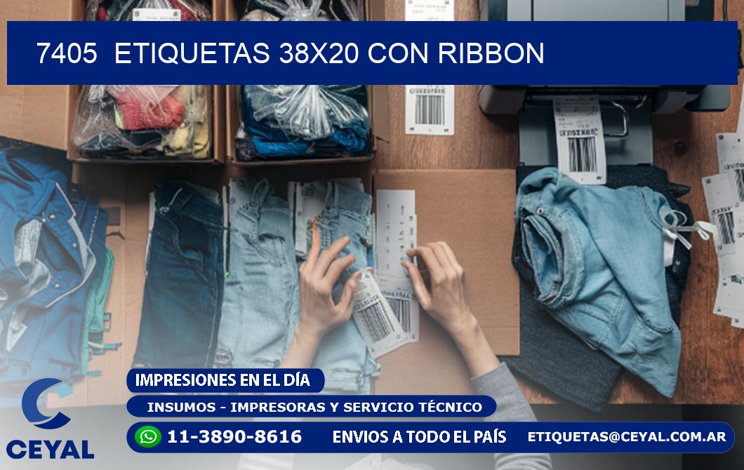 7405 ETIQUETAS 38X20 CON RIBBON