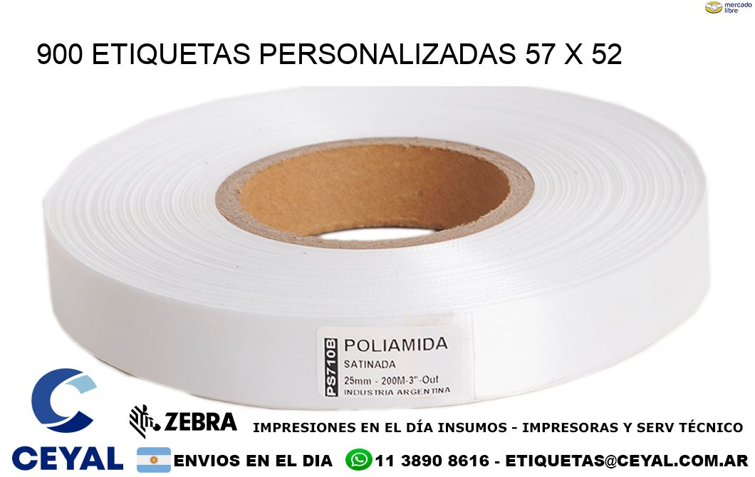 900 ETIQUETAS PERSONALIZADAS 57 x 52