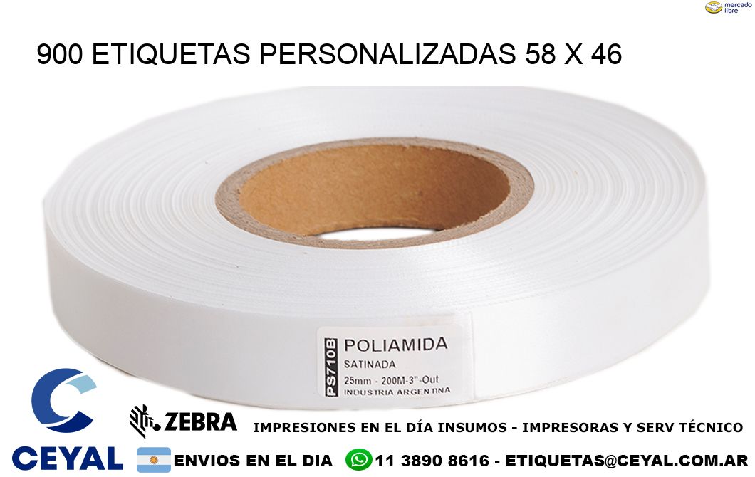 900 ETIQUETAS PERSONALIZADAS 58 x 46