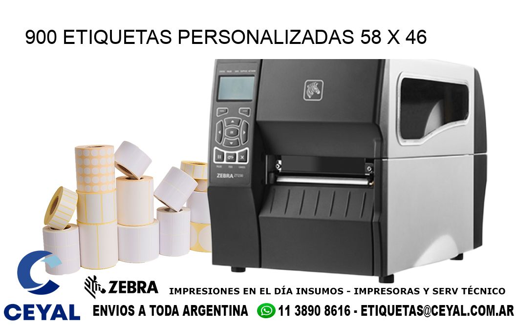 900 ETIQUETAS PERSONALIZADAS 58 x 46