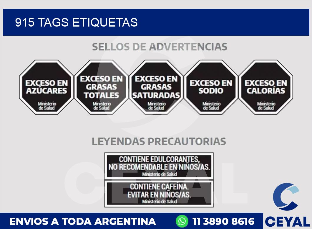 915 TAGS ETIQUETAS