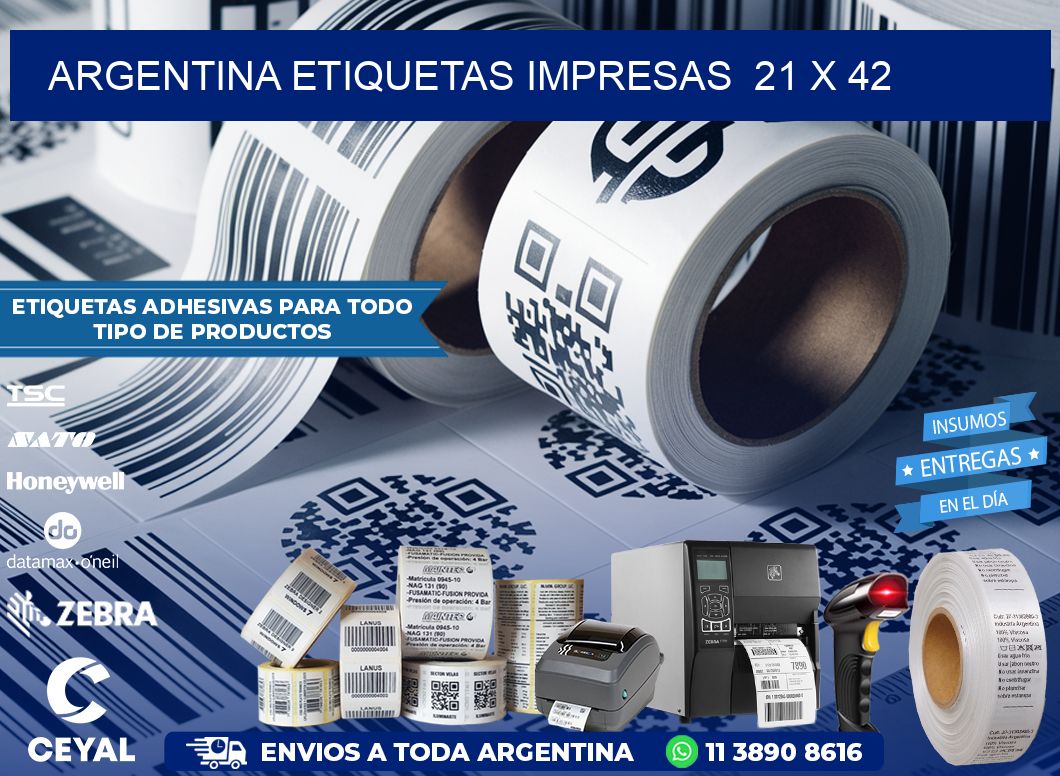 ARGENTINA ETIQUETAS IMPRESAS 21 x 42