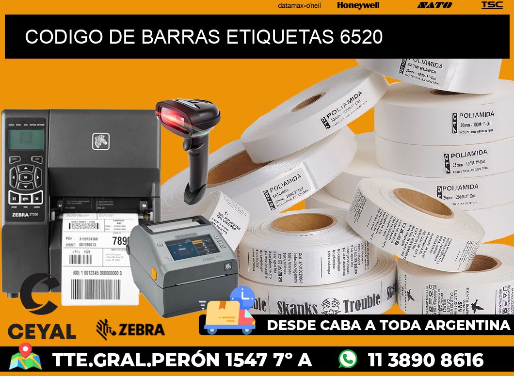 CODIGO DE BARRAS ETIQUETAS 6520