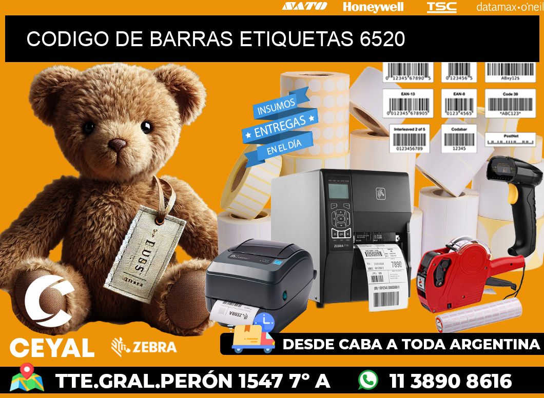 CODIGO DE BARRAS ETIQUETAS 6520