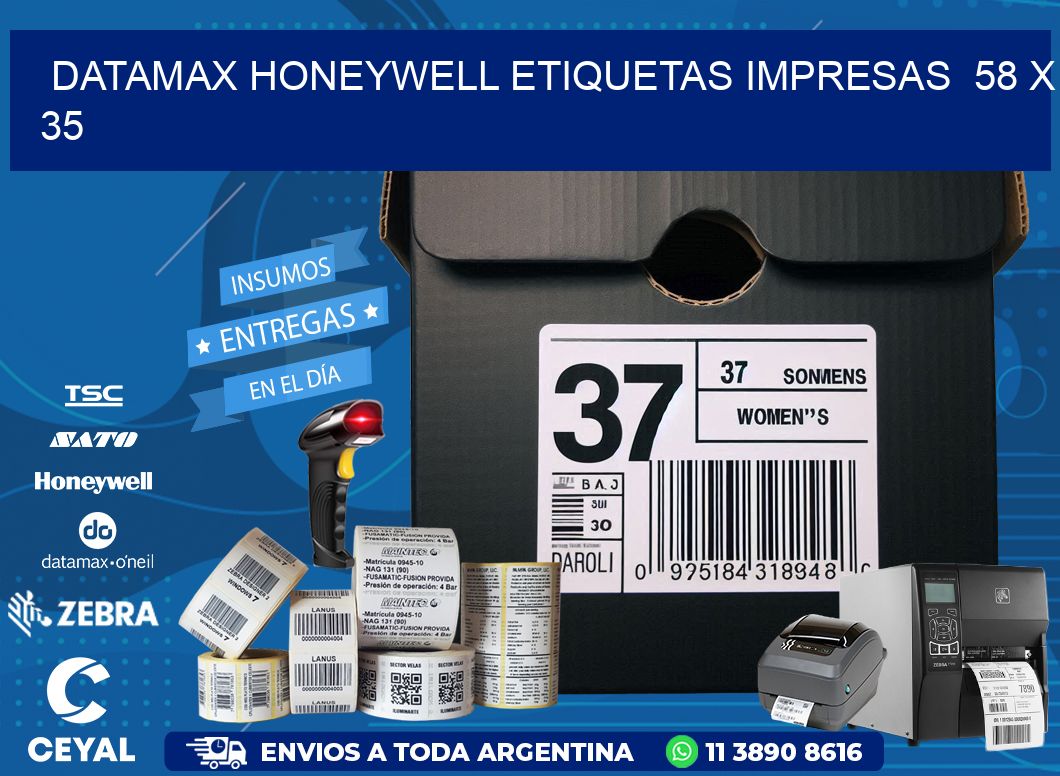 DATAMAX HONEYWELL ETIQUETAS IMPRESAS 58 x 35