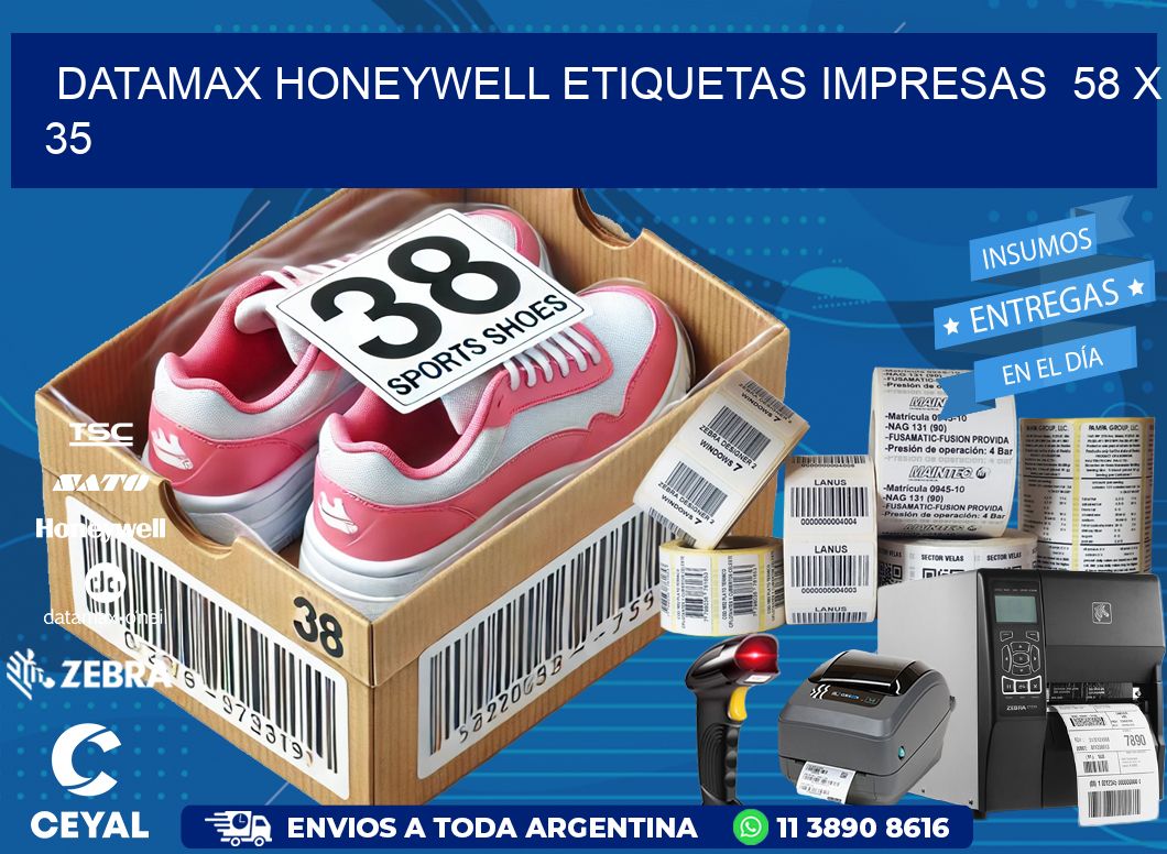 DATAMAX HONEYWELL ETIQUETAS IMPRESAS 58 x 35