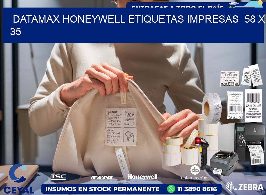 DATAMAX HONEYWELL ETIQUETAS IMPRESAS  58 x 35