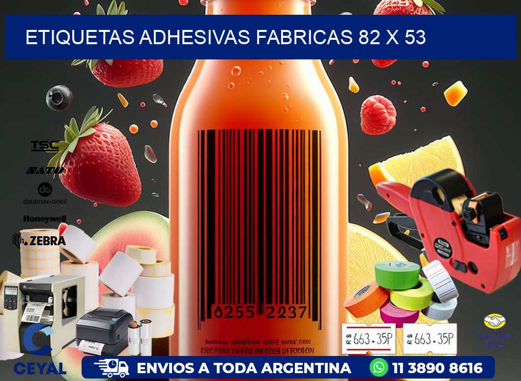 ETIQUETAS ADHESIVAS FABRICAS 82 x 53