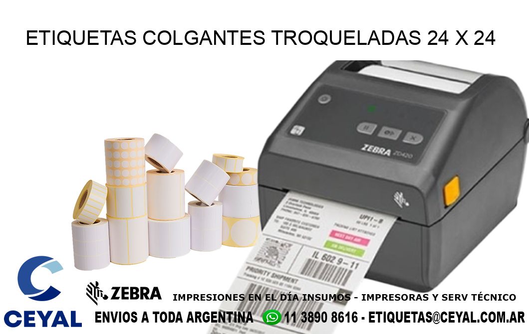 ETIQUETAS COLGANTES TROQUELADAS 24 x 24