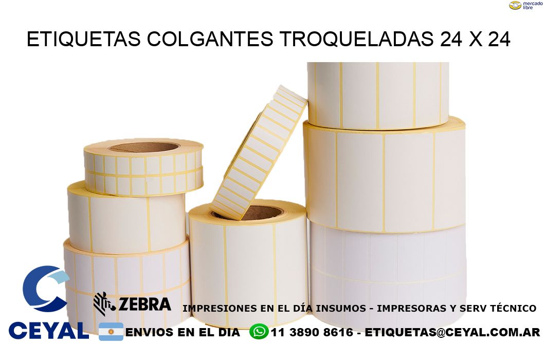 ETIQUETAS COLGANTES TROQUELADAS 24 x 24