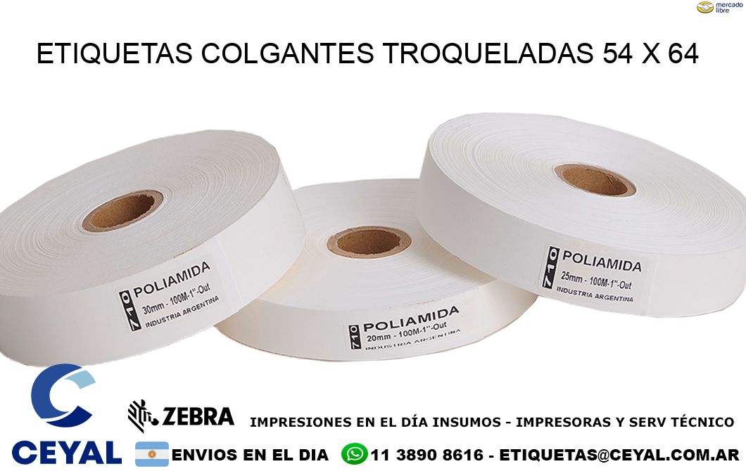 ETIQUETAS COLGANTES TROQUELADAS 54 x 64