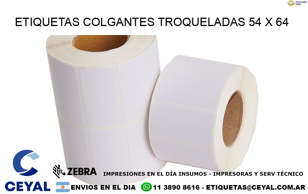 ETIQUETAS COLGANTES TROQUELADAS 54 x 64