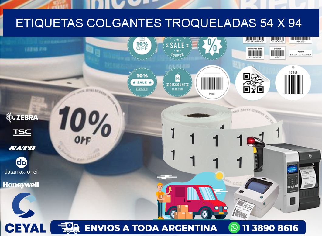 ETIQUETAS COLGANTES TROQUELADAS 54 x 94