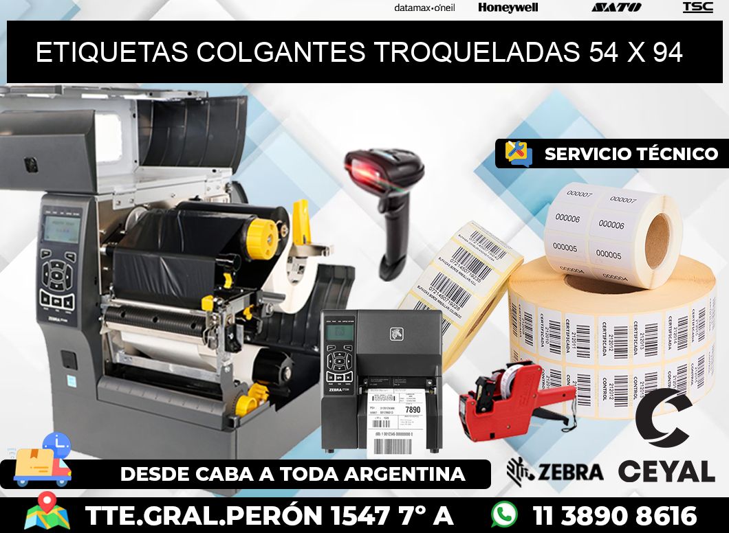 ETIQUETAS COLGANTES TROQUELADAS 54 x 94