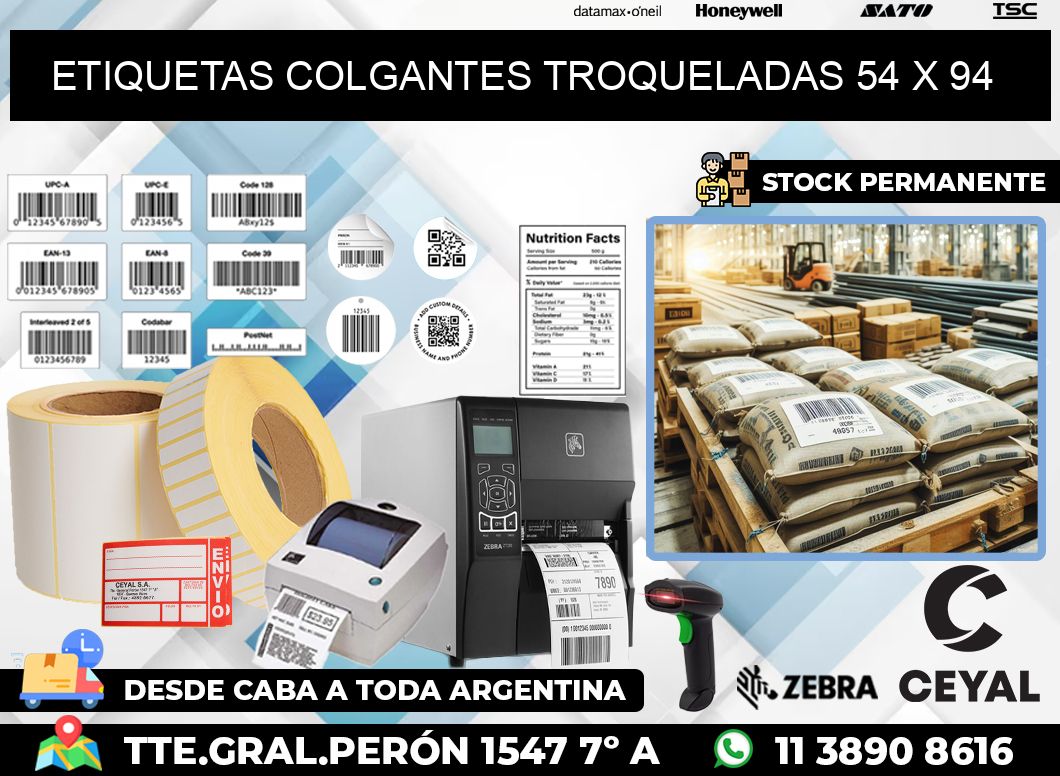 ETIQUETAS COLGANTES TROQUELADAS 54 x 94