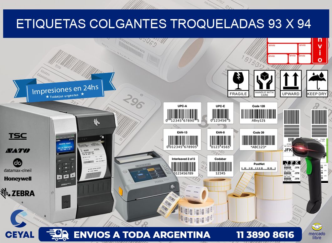 ETIQUETAS COLGANTES TROQUELADAS 93 x 94