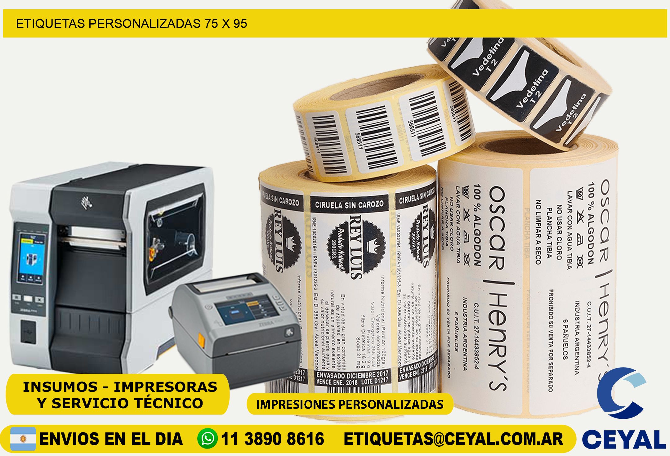 ETIQUETAS PERSONALIZADAS 75 x 95
