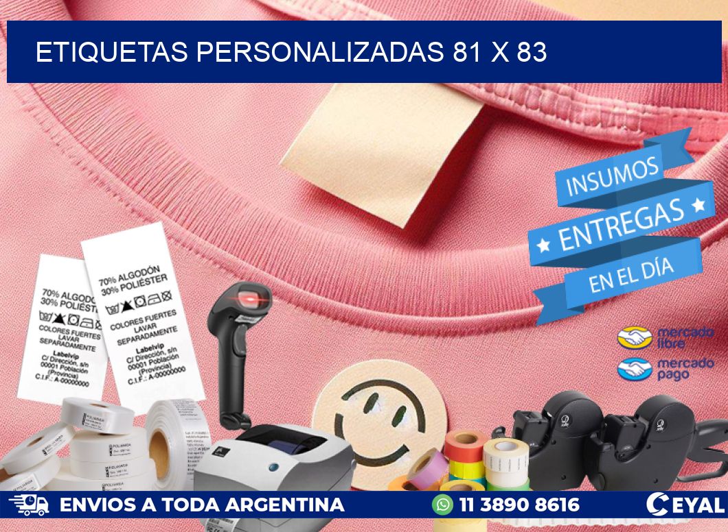 ETIQUETAS PERSONALIZADAS 81 x 83