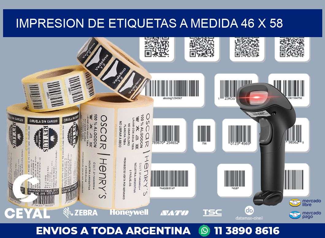 IMPRESION DE ETIQUETAS A MEDIDA 46 x 58
