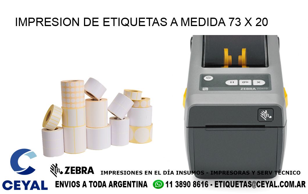 IMPRESION DE ETIQUETAS A MEDIDA 73 x 20