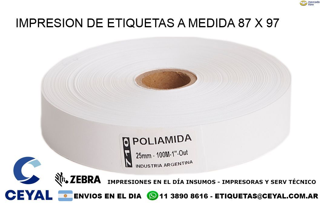 IMPRESION DE ETIQUETAS A MEDIDA 87 x 97