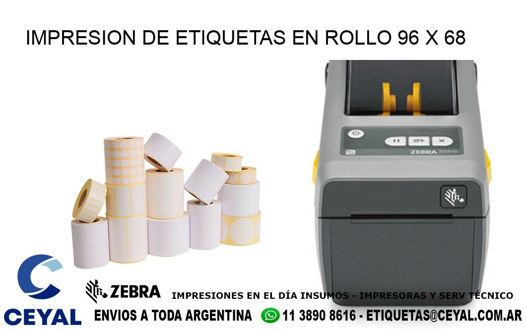 IMPRESION DE ETIQUETAS EN ROLLO 96 x 68
