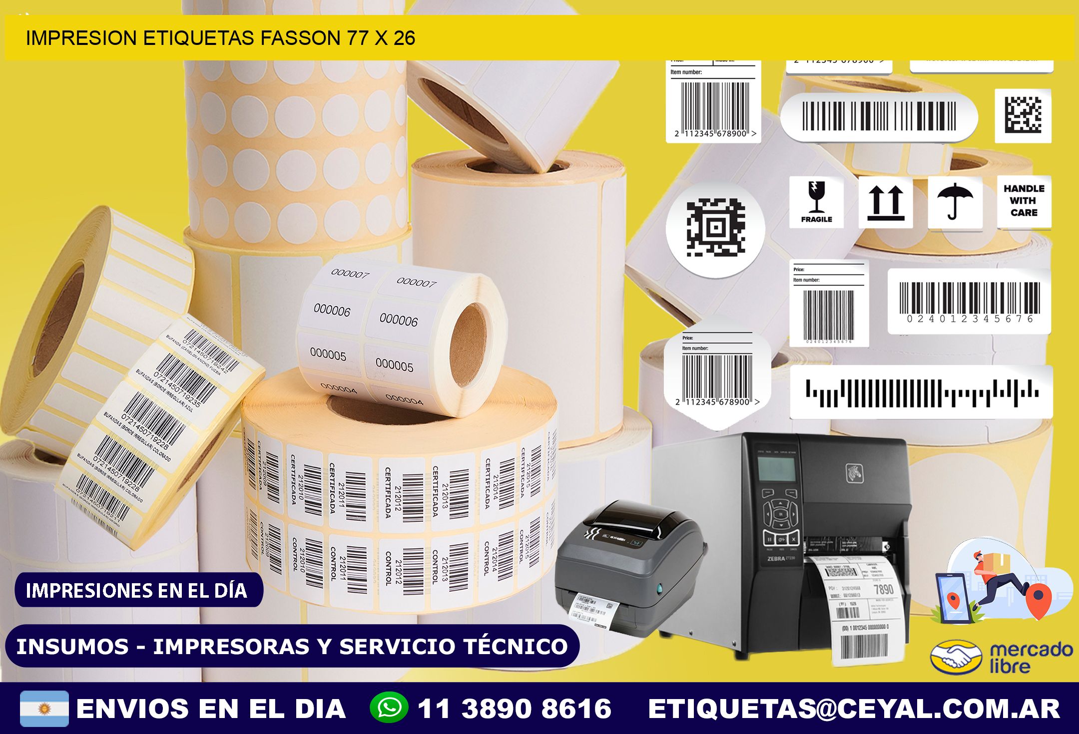 IMPRESION ETIQUETAS FASSON 77 x 26