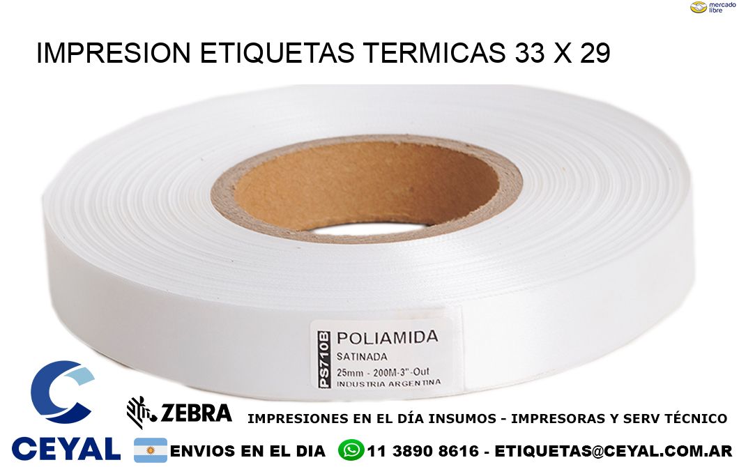 IMPRESION ETIQUETAS TERMICAS 33 x 29