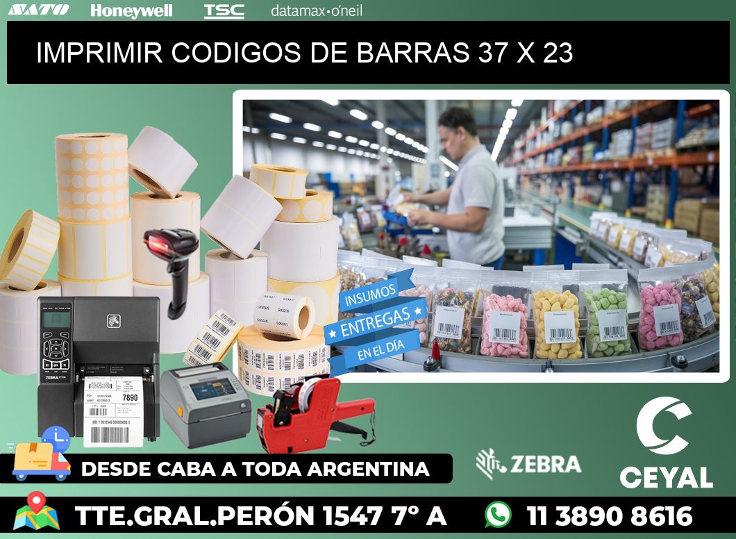 IMPRIMIR CODIGOS DE BARRAS 37 x 23