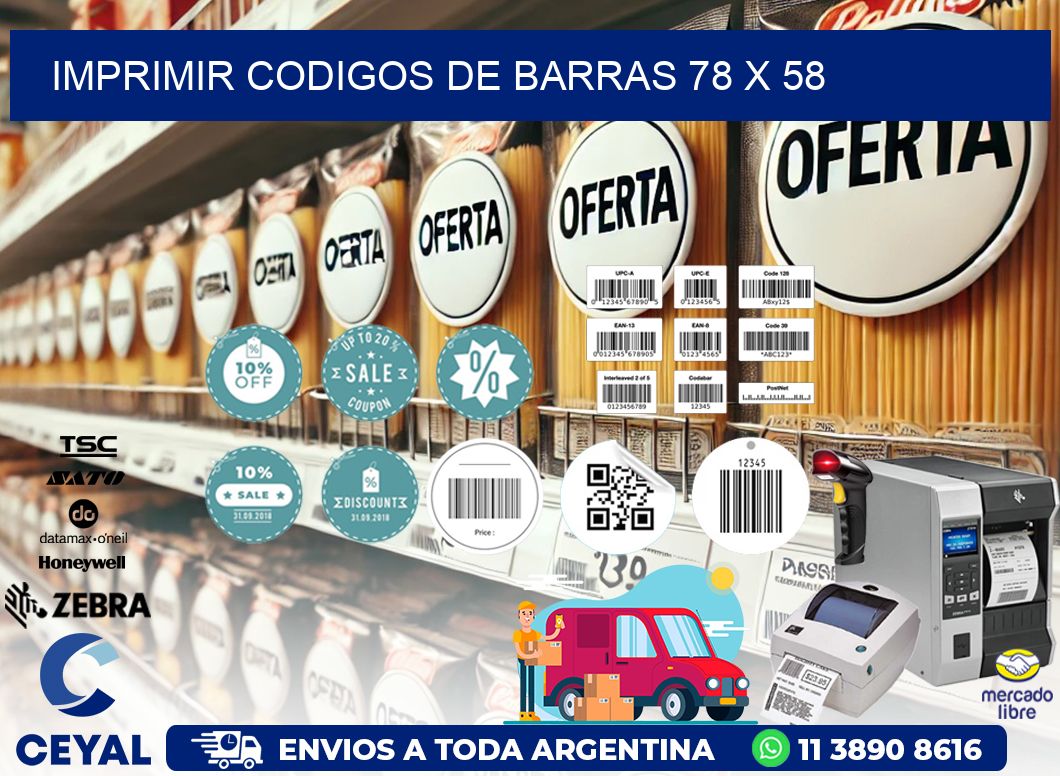 IMPRIMIR CODIGOS DE BARRAS 78 x 58