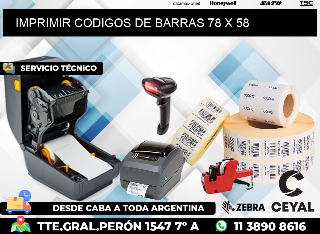 IMPRIMIR CODIGOS DE BARRAS 78 x 58