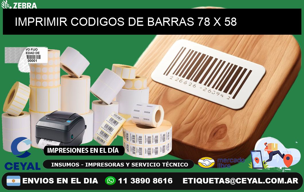 IMPRIMIR CODIGOS DE BARRAS 78 x 58