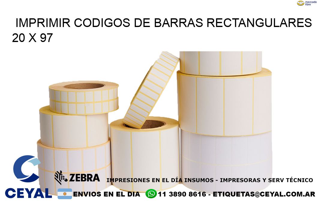 IMPRIMIR CODIGOS DE BARRAS RECTANGULARES 20 x 97