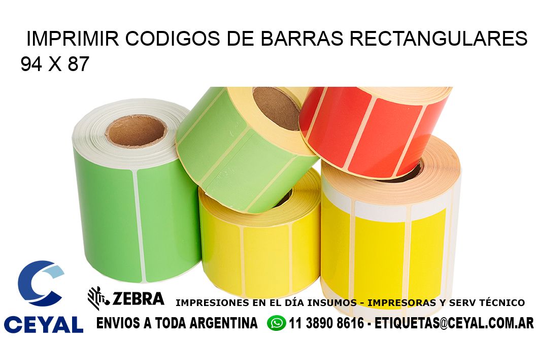 IMPRIMIR CODIGOS DE BARRAS RECTANGULARES 94 x 87