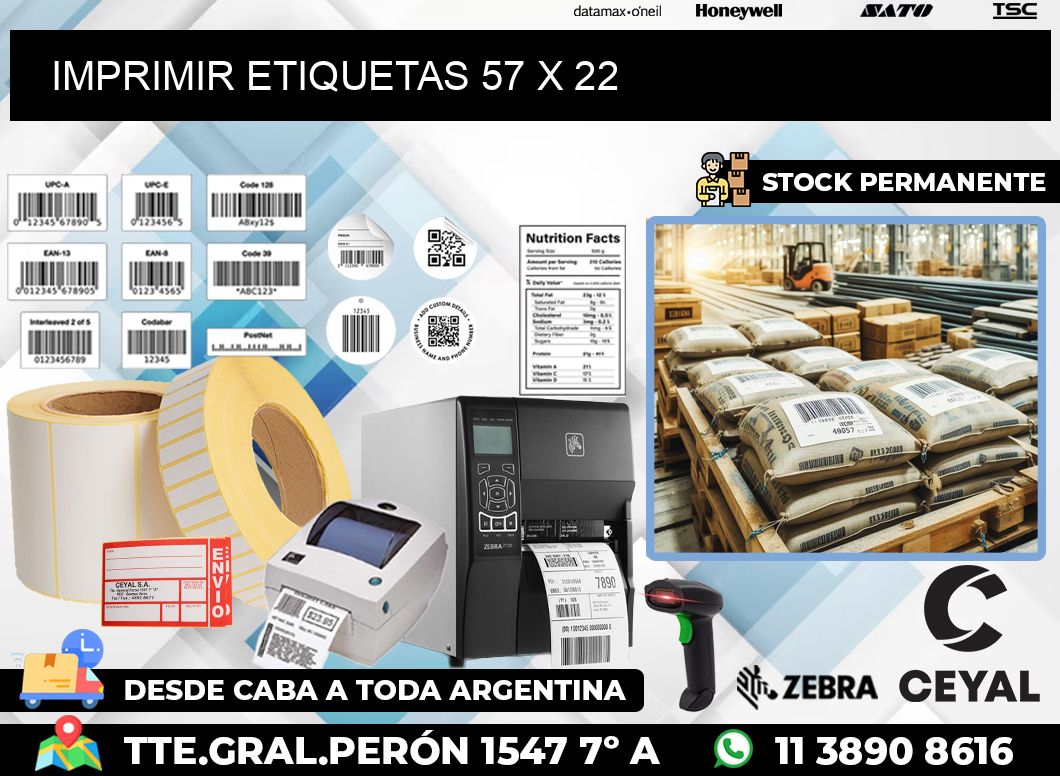 IMPRIMIR ETIQUETAS 57 x 22
